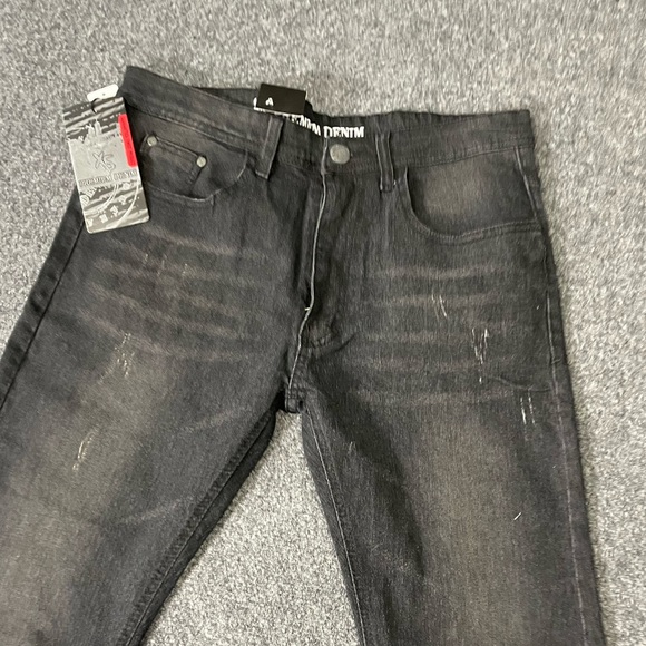 NWT Premium Denim Men's Washed Black Skinny-Fit Stretch Jeans Sz 34/32 - Picture 5 of 14